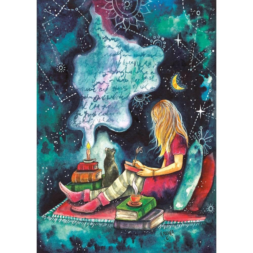 Magnolia The Poet Kat Fedora 1000pc Jigsaw Puzzle
