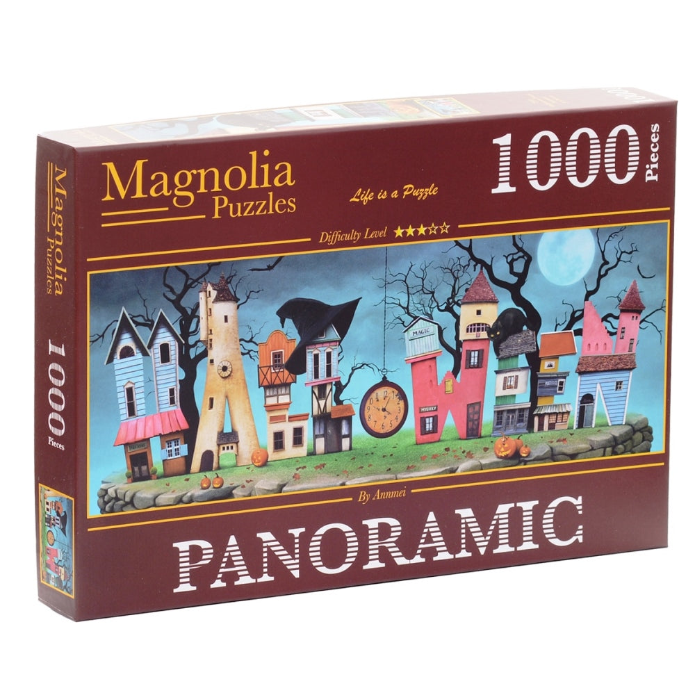 Magnolia Halloween Town Panoramic 1000pc Jigsaw Puzzle