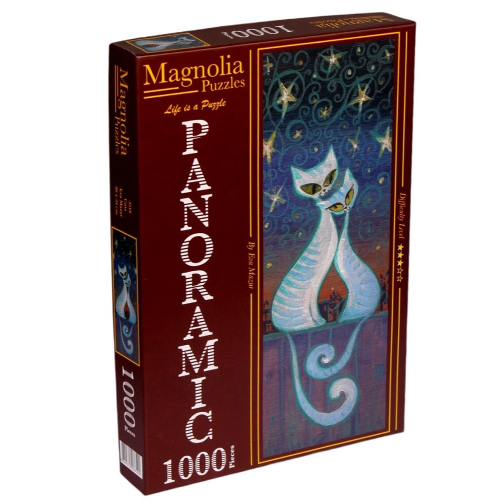 Magnolia Cats Panoramic 1000pc Jigsaw Puzzle