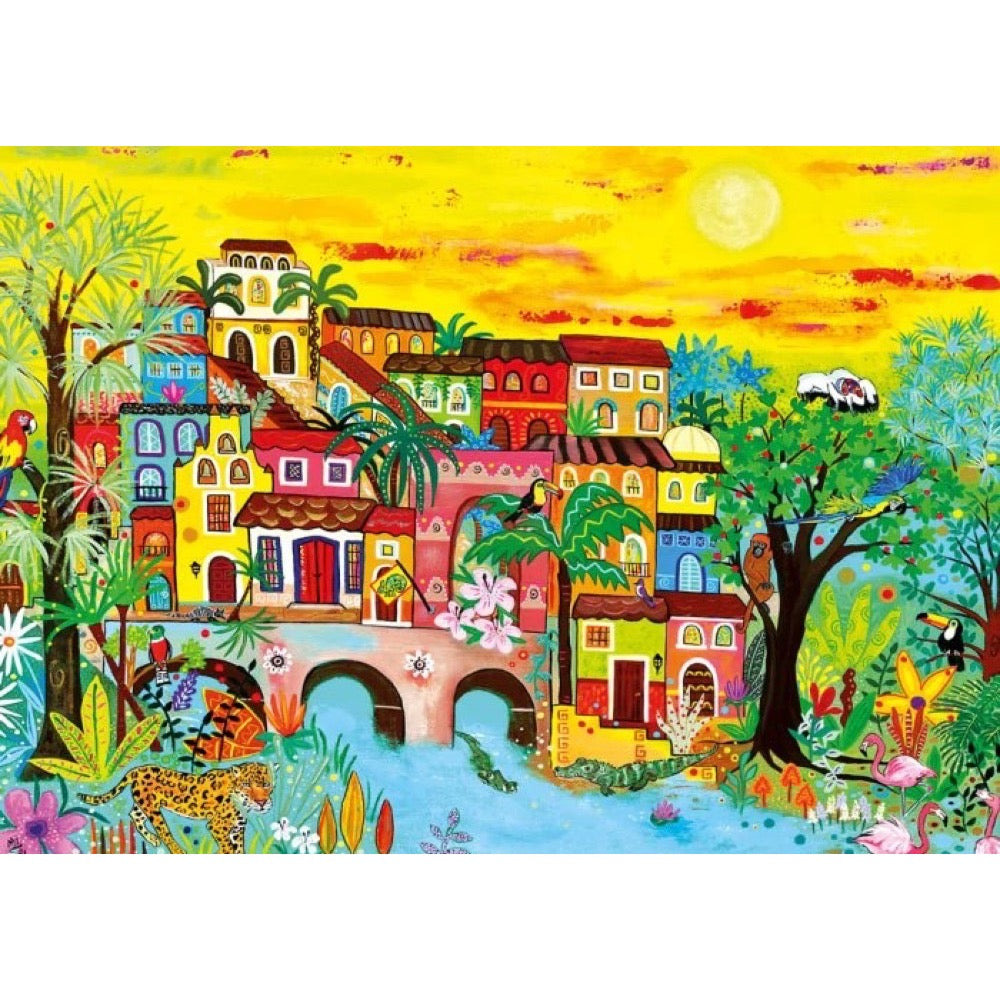 Magnolia Houses in the Forest Magali Modoux 1000pc Jigsaw Puzzle
