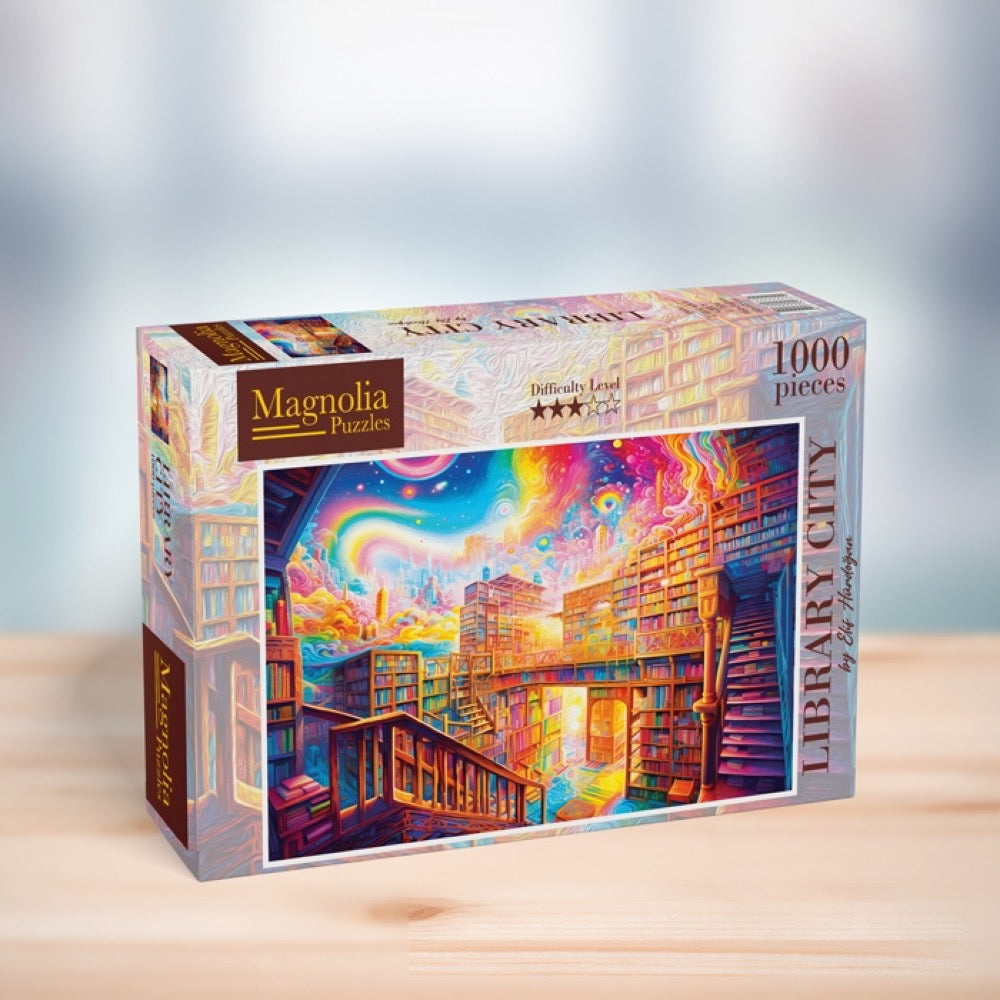 Magnolia Library City Elif Hurdogan Special Edition 1000pc Jigsaw Puzzle