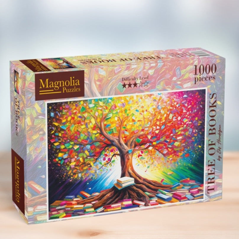Magnolia Tree of Books Elif Hurdogan Special Edition 1000pc Jigsaw Puzzle