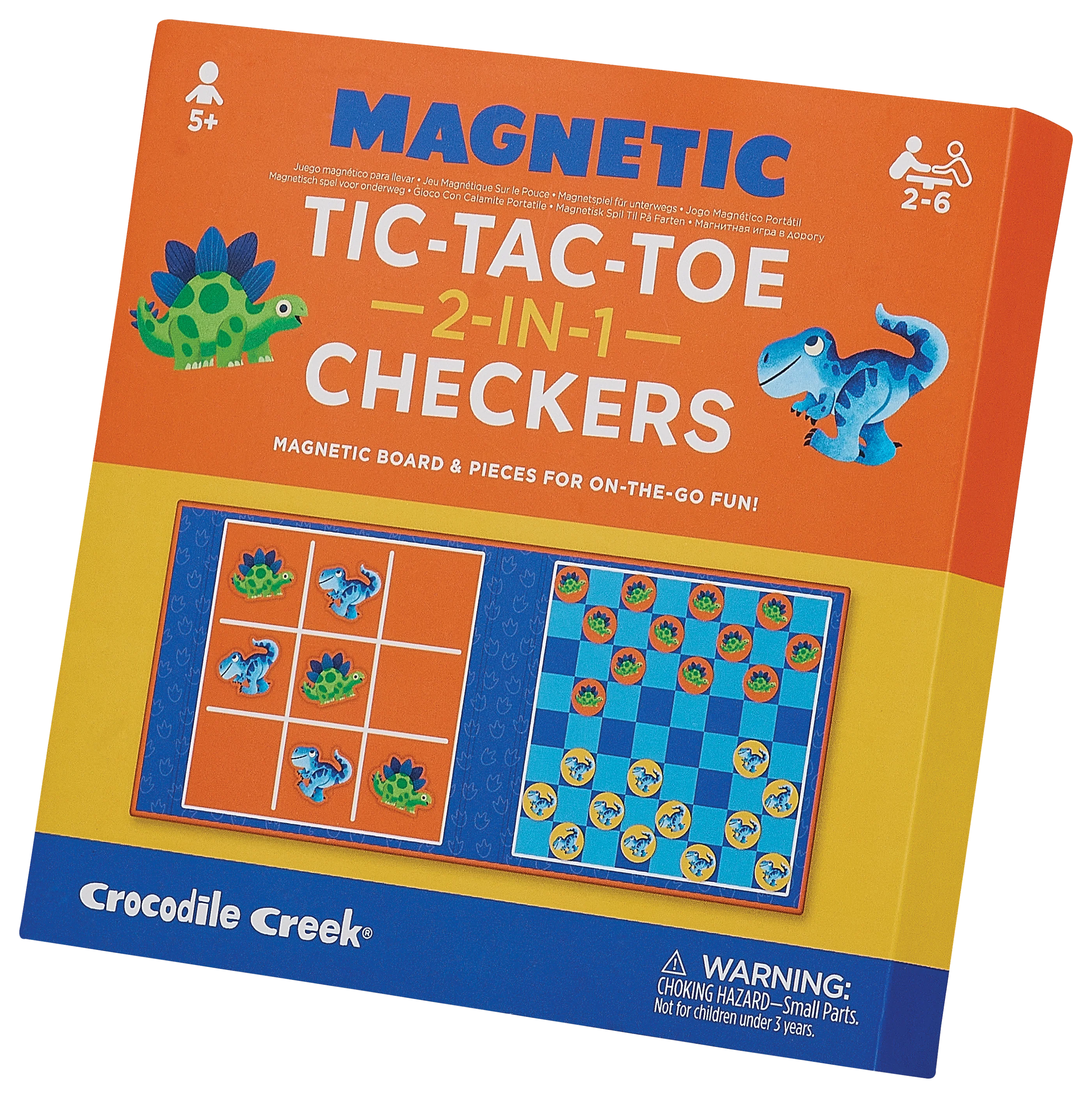 Tic Tac Toe & Checkers - Dino - Croc Creek Magnetic Games