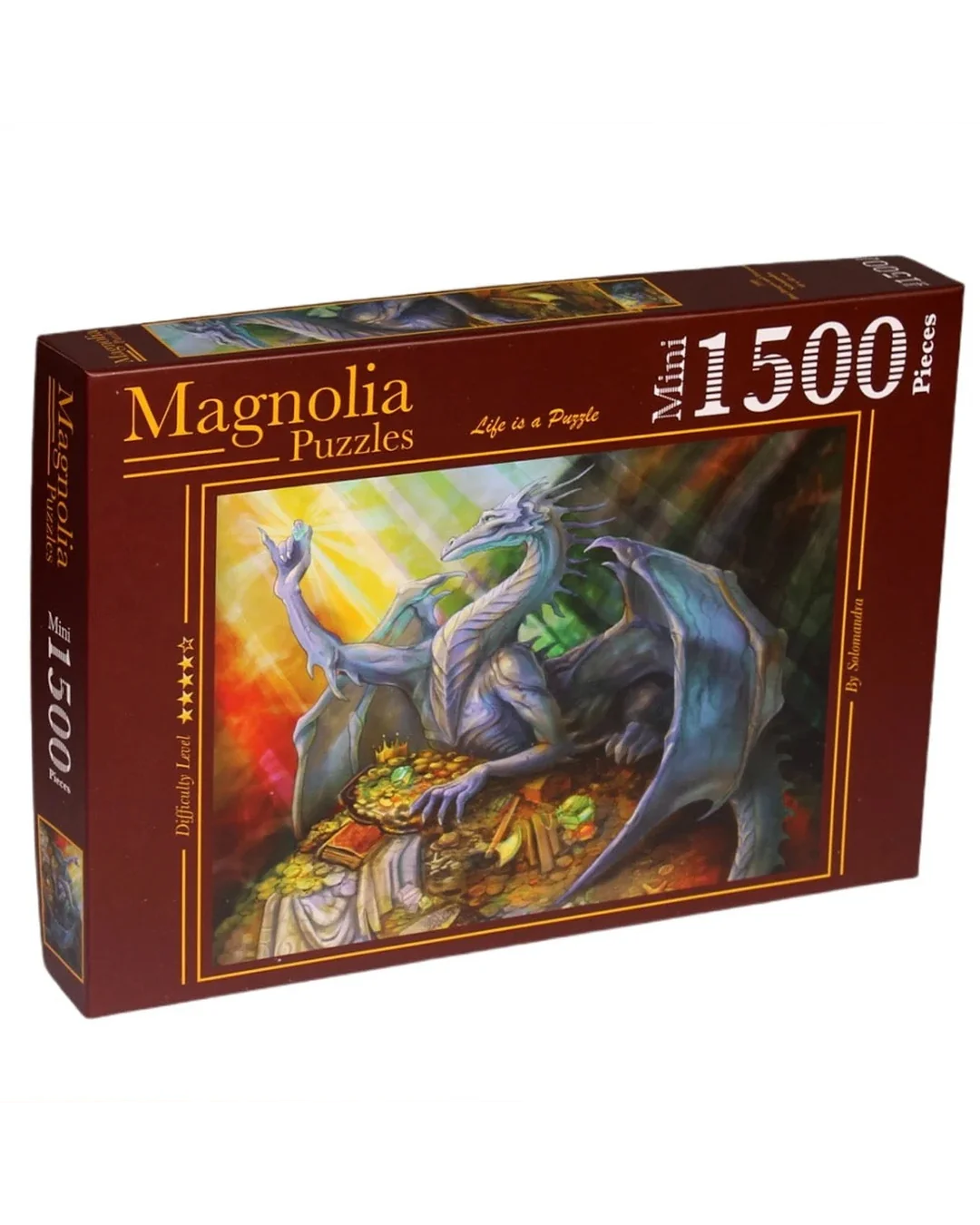 Magnolia Blue Dragon and Treasure 1500-Piece Mini Jigsaw Puzzle