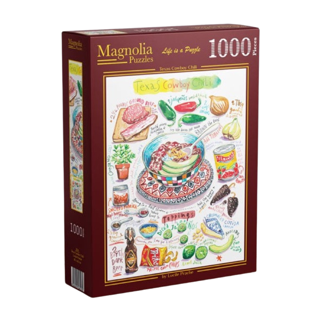 Magnolia Texas Cowboy Chili Lucile Prache 1000pc Jigsaw Puzzle