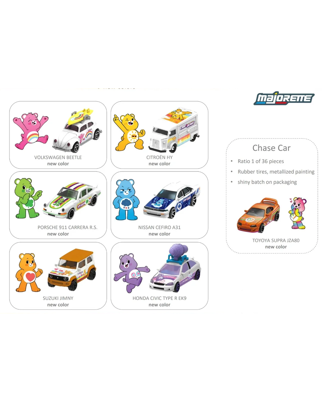 Majorette Care Bears Premium Cars Toy Car Assortment