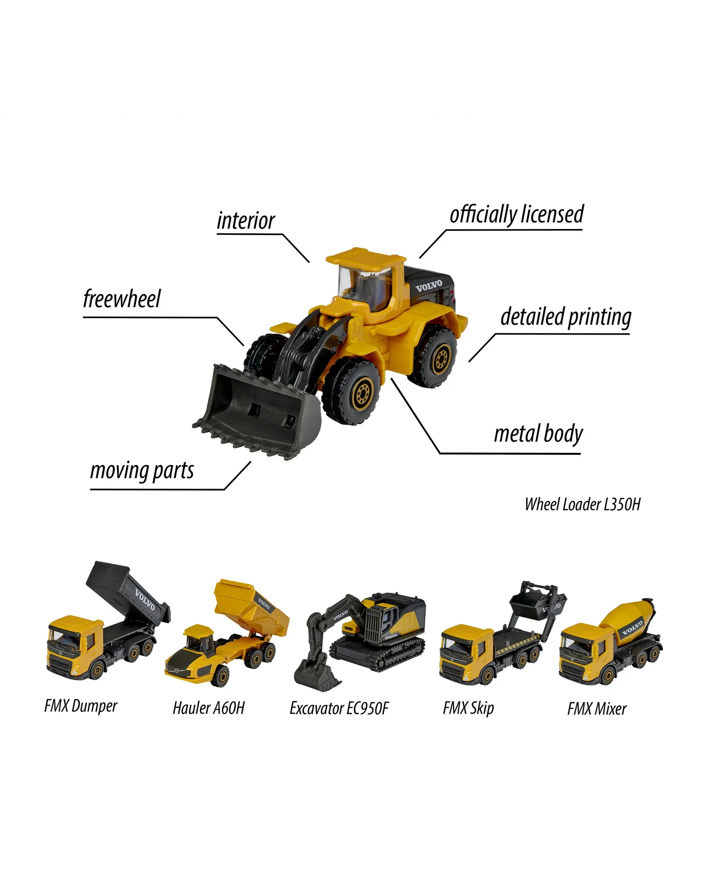 Majorette Volvo Construction Premium Toy Vehicle Assortment-3