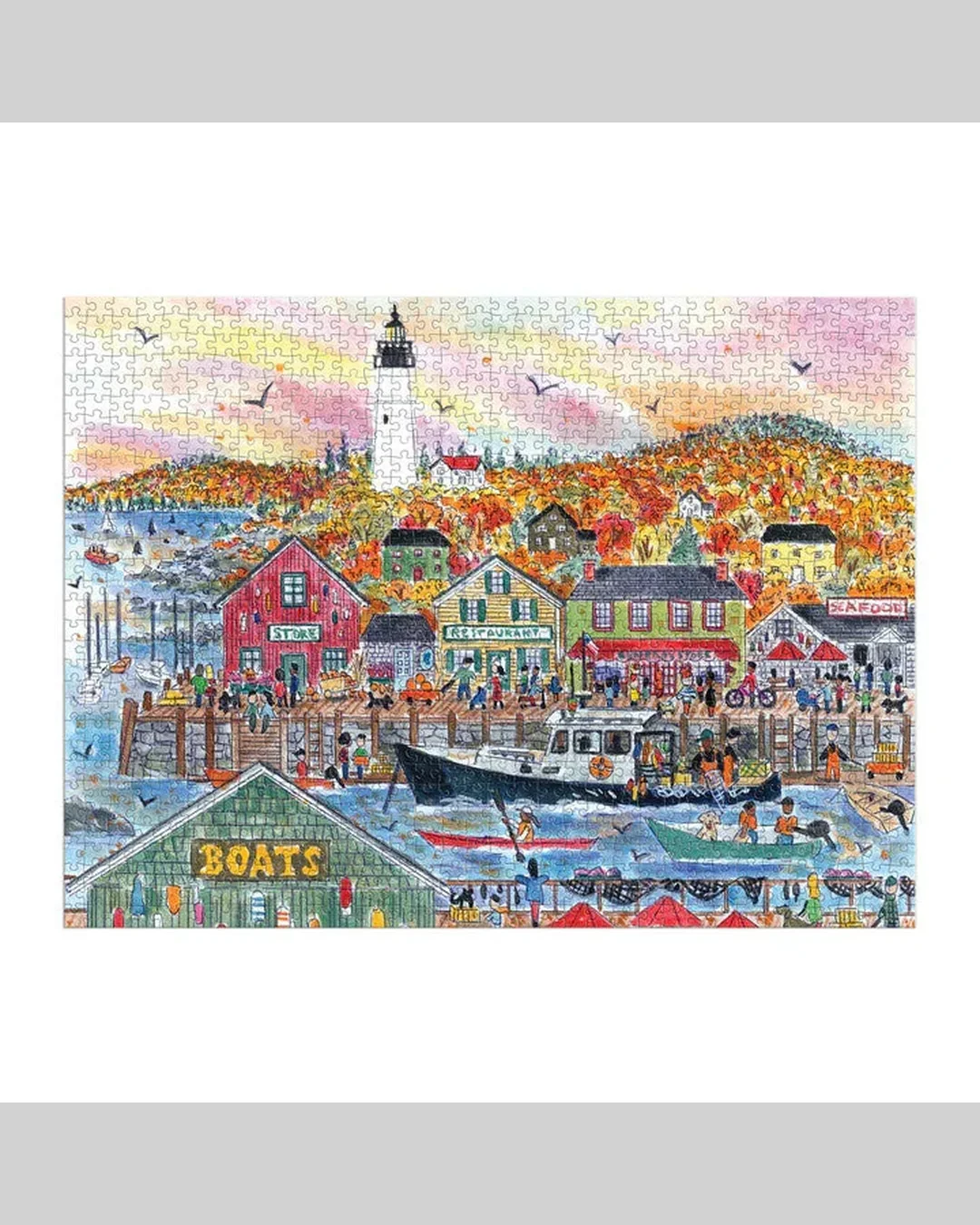Galison Michael Storrings Autumn by the Sea 1000-Piece Jigsaw Puzzle-2