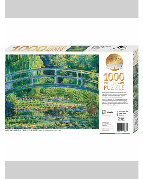 Mindbogglers Gold Bridge Over a Pond of Water Lilies 1000-Piece Jigsaw Puzzle