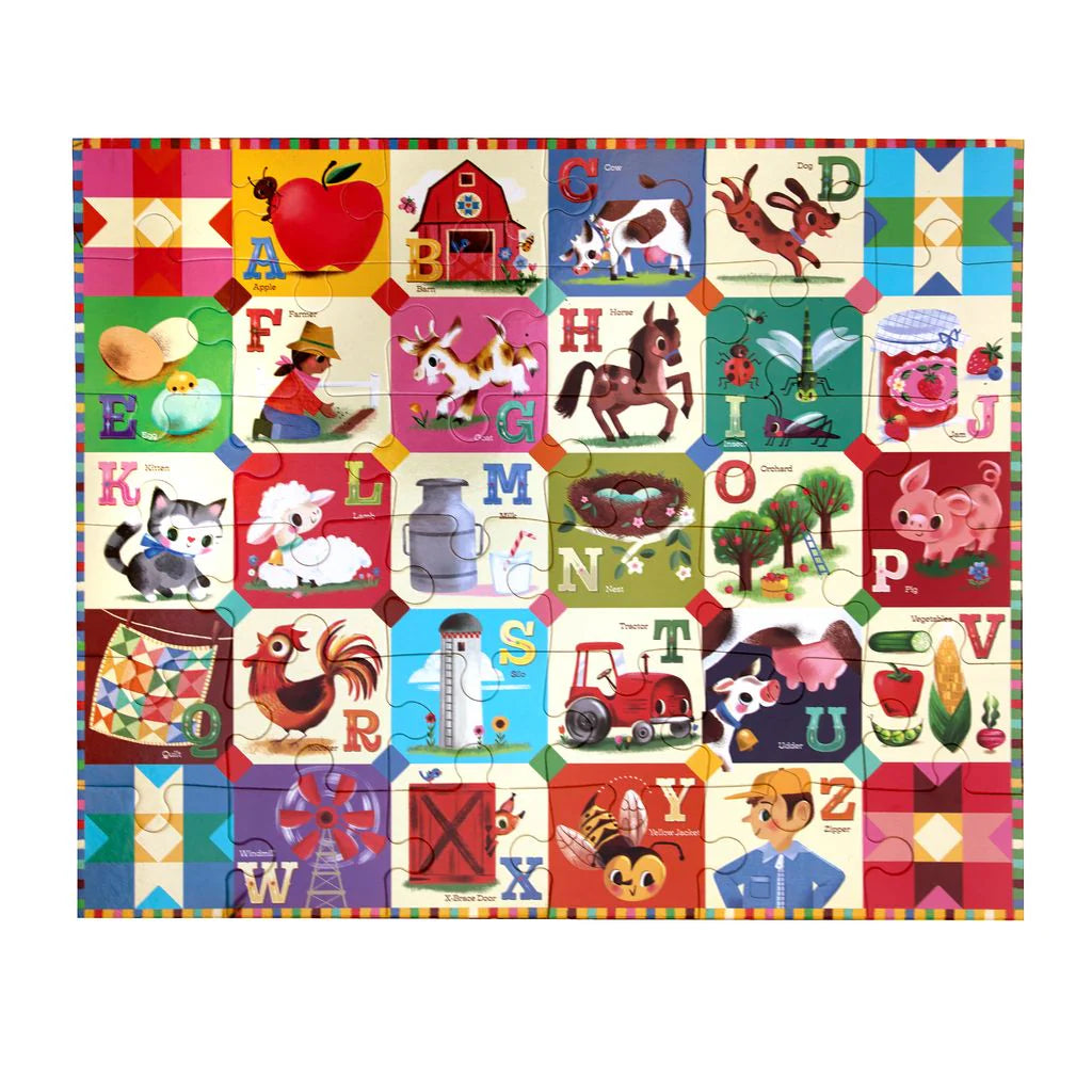 eeBoo 36pc Giant Puzzle My Farm Alphabet