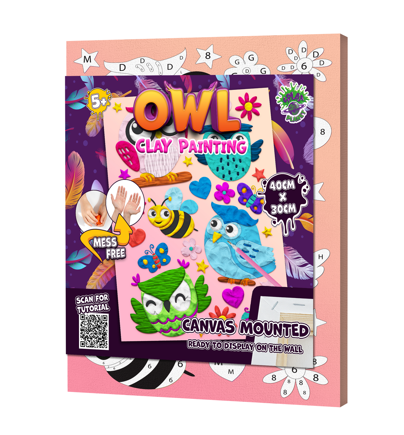 Splat Planet Owl Clay Painting Kit 40 x 30 cm