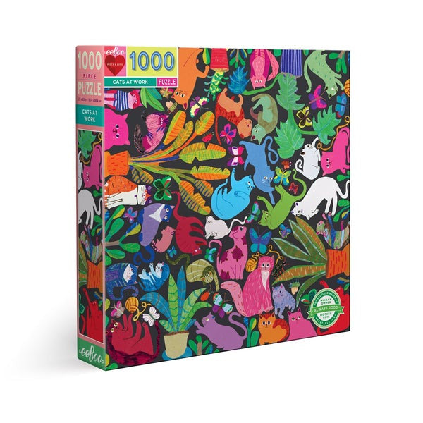 eeBoo 1000pc Puzzle: Cats at Work