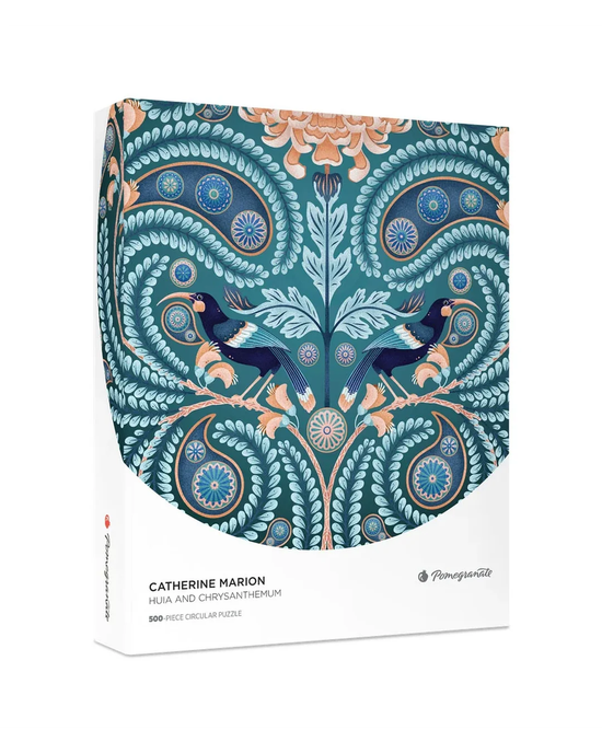 Pomegranate - Huia & Chrysanthemum - 500 Pce Circular Puzzle