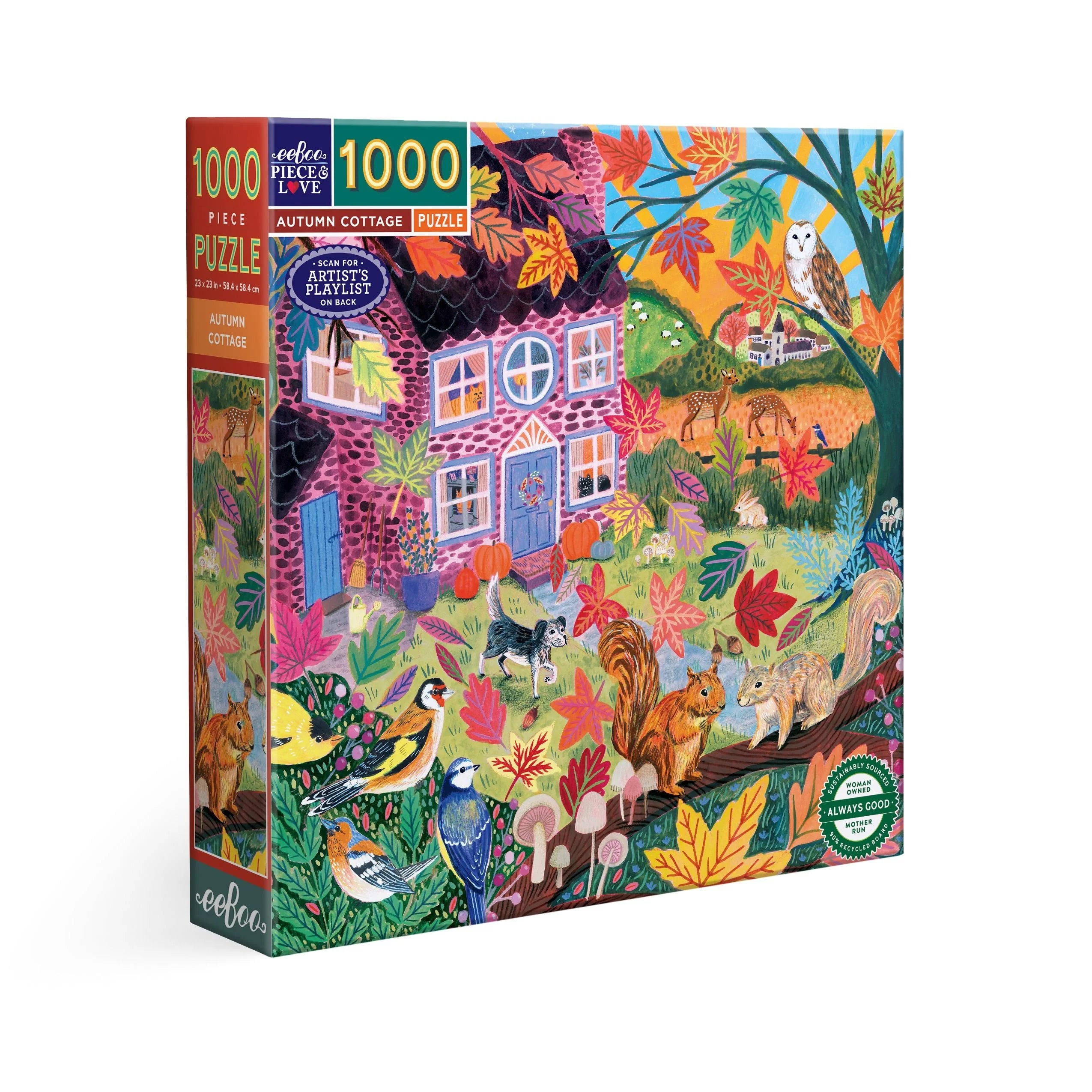 eeBoo Autumn Cottage 1000-Piece Jigsaw Puzzle
