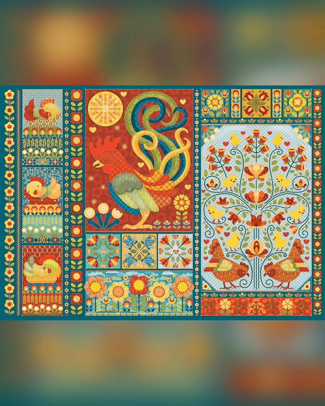 Cobble Hill Scandi Chicken Quilt 1000-Piece Jigsaw Puzzle-2