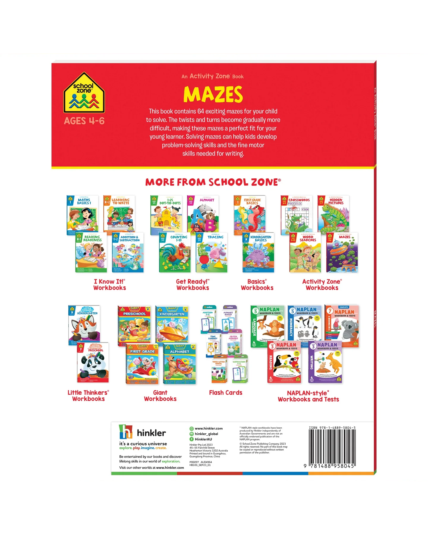 School Zone Activity Zone Mazes Workbook-2
