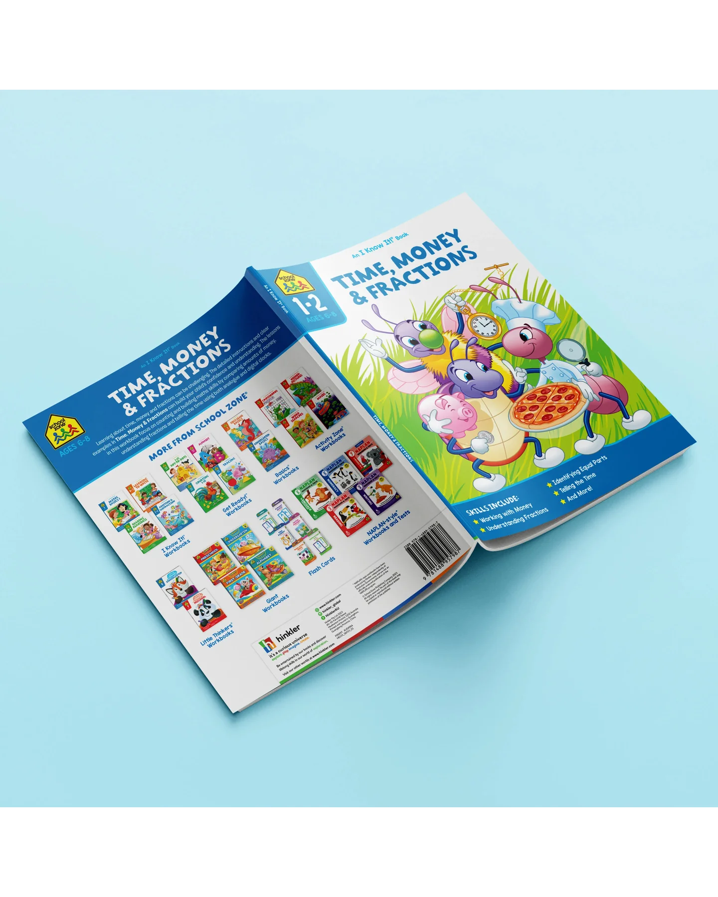 School Zone I Know It! Time, Money & Fractions Workbook-4