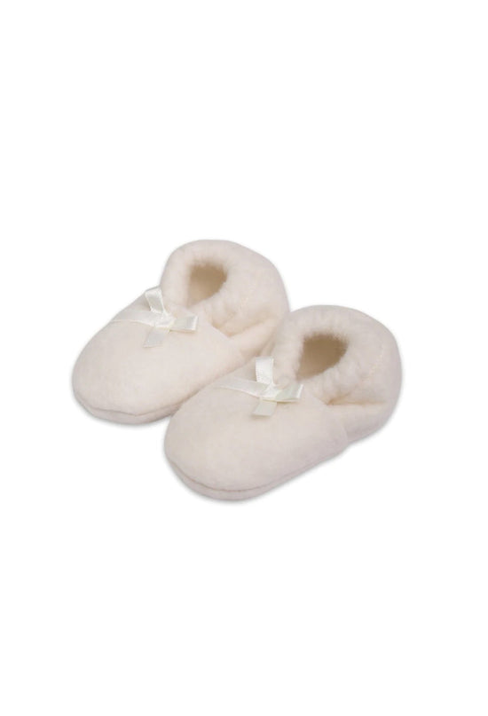 Snuggly Natural / Taupe Baby Booties - 0-6 Months