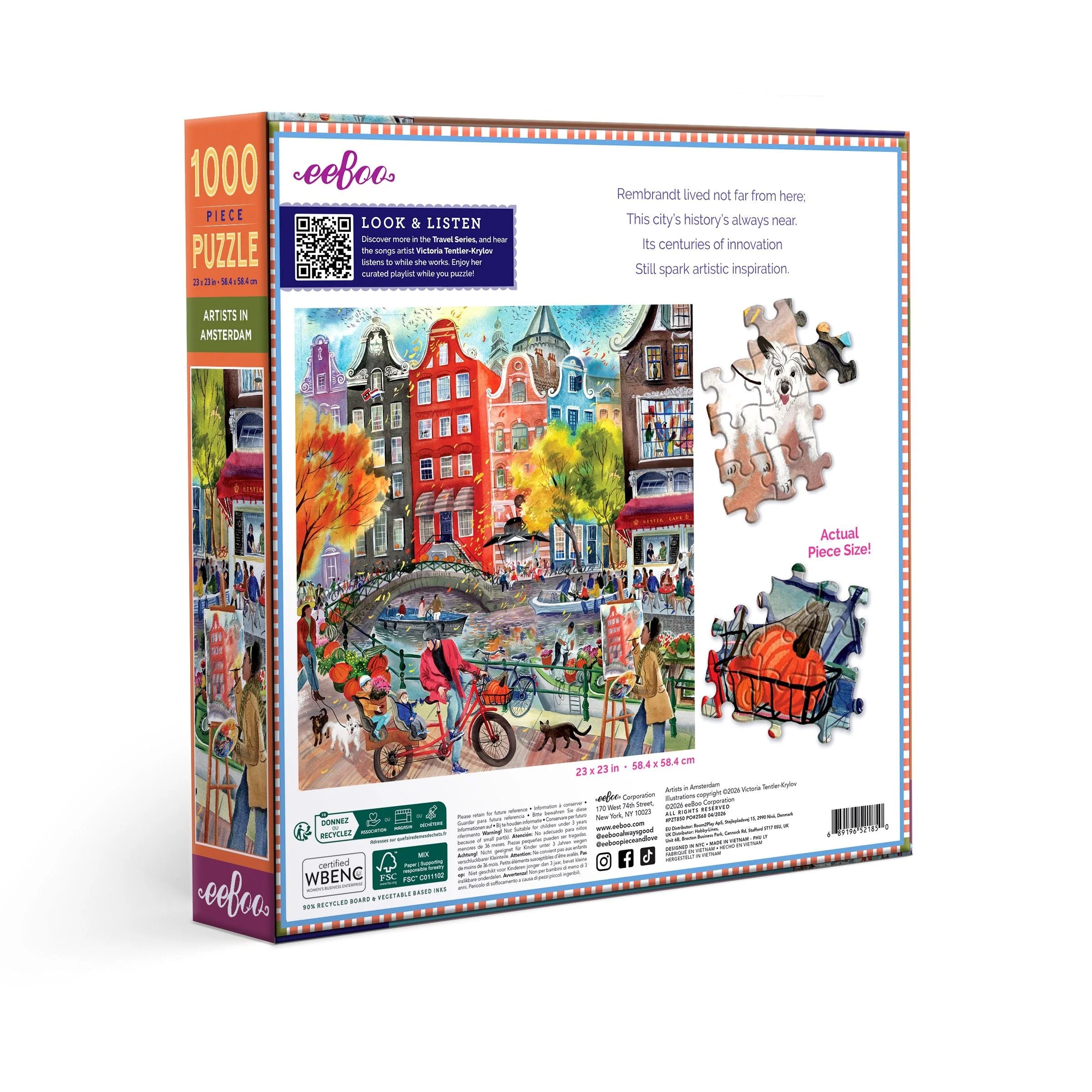 eeBoo Artists In Amsterdamn 1000-Piece Jigsaw Puzzle