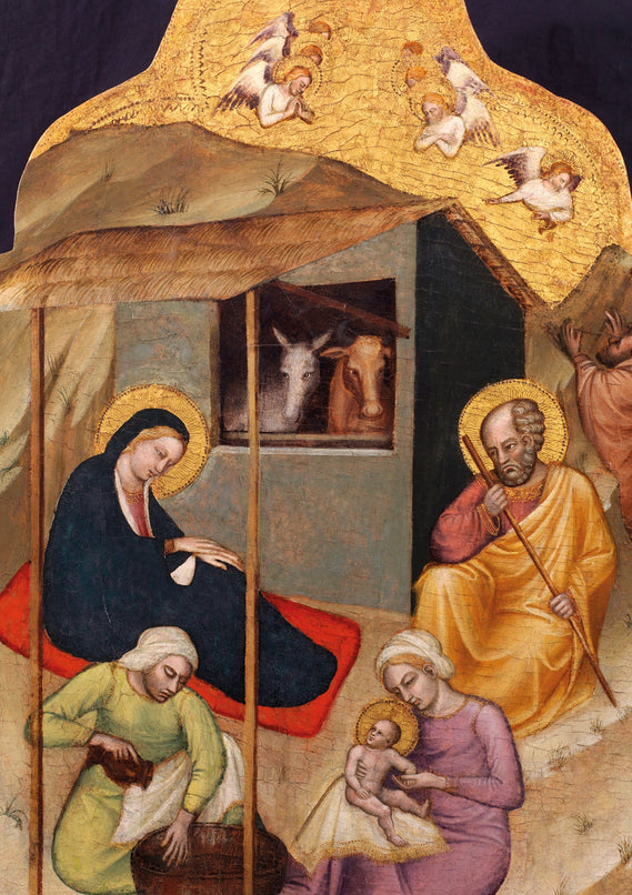 Spinello Aretino Nativity Christmas card from The Courtauld with gold-toned religious artwork