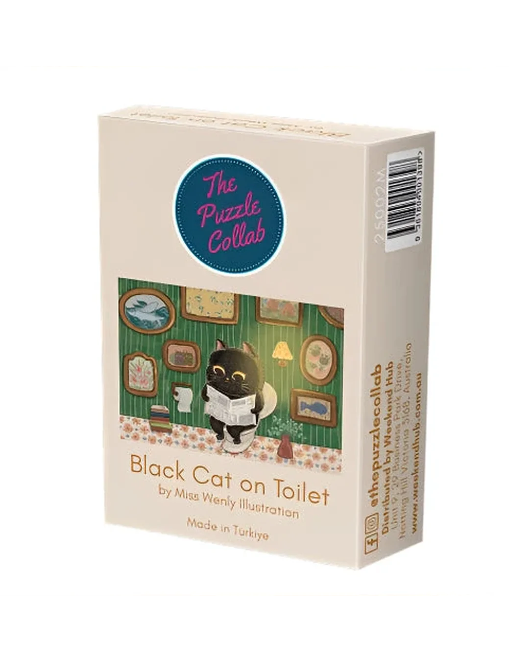 The Puzzle Collab Black Cat on The Toilet 99-Piece Micro Puzzle