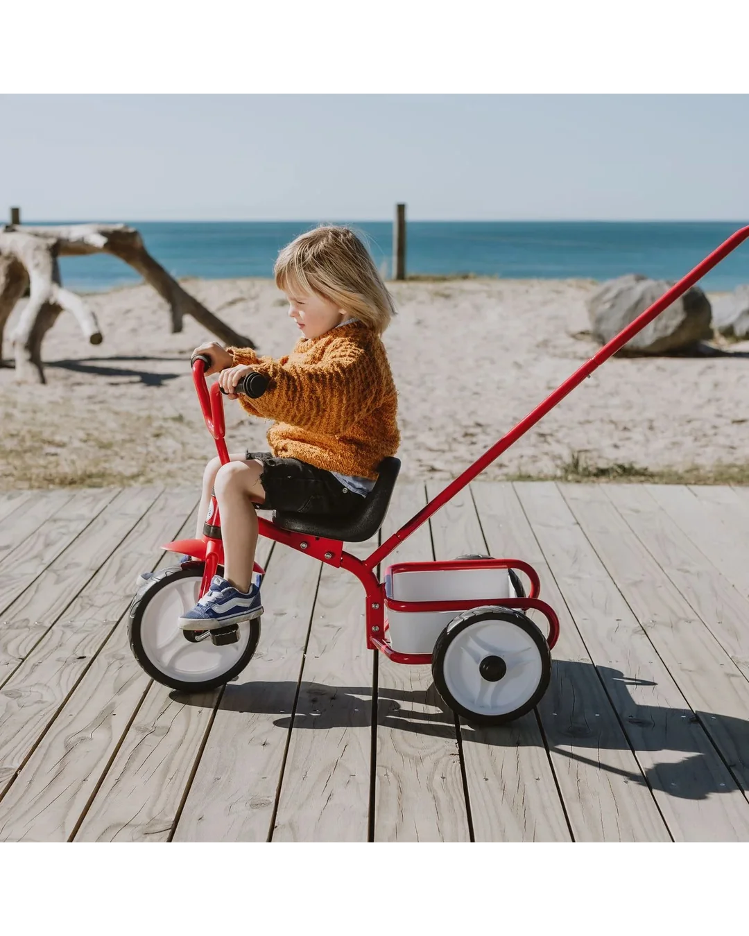 Tri-ang 2.0 Tuff Trike with Push Bar – Red Children’s trike with push bar