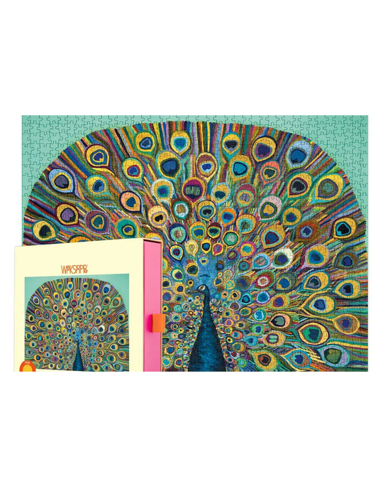 WerkShoppe - Peacock 1000 Pce - Premium Gold Foil Puzzle