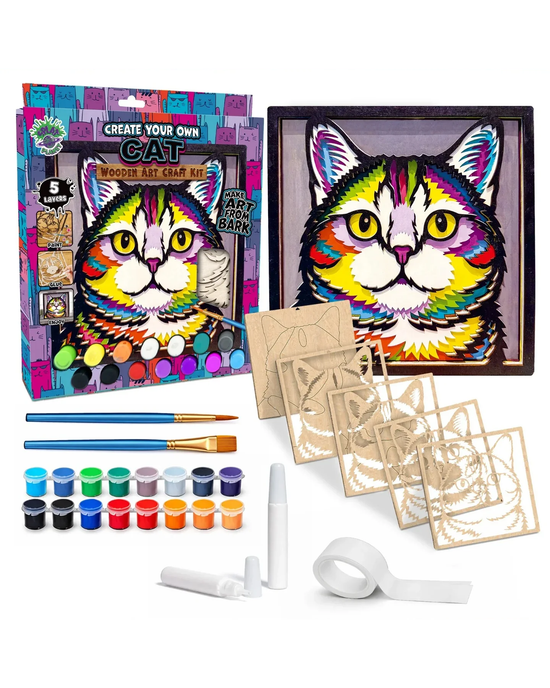 Splat Planet Cat Wooden Art Craft Kit
