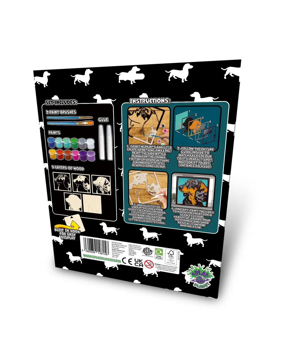 Splat Planet Dachshund Wooden Art Craft Kit