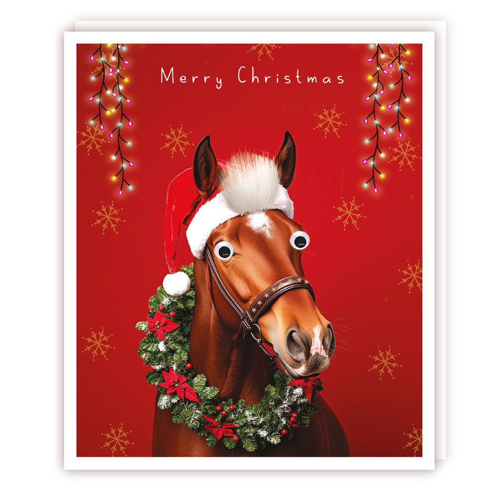 Christmas Horse Card - Fluff