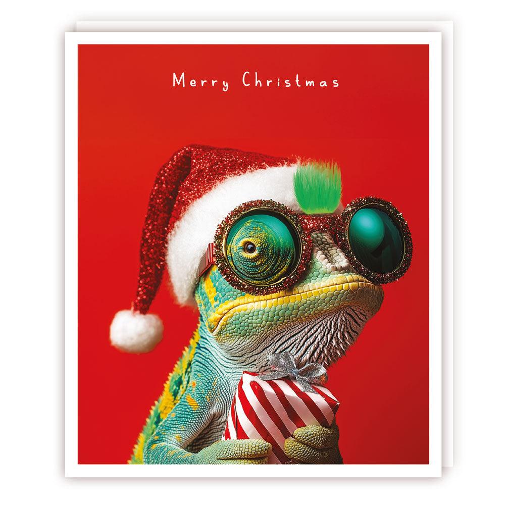 Christmas Lizard Card - Fluff