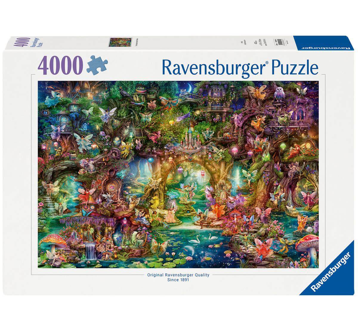 Ravensburger The Hidden World of Fairies 4000-piece puzzle box with enchanted fairy forest artwork