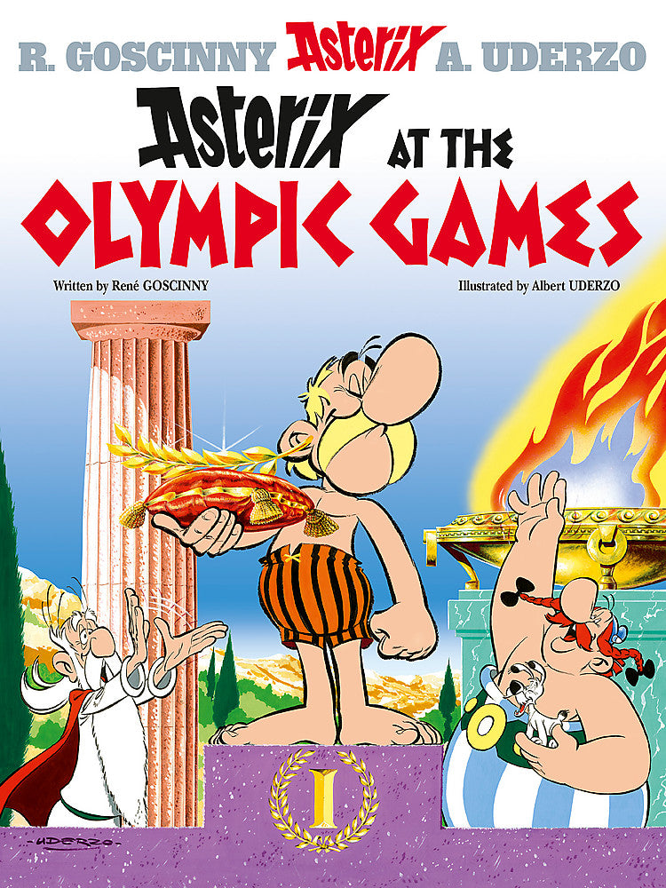 Front cover of Asterix at the Olympic Games: Album 12 hardback Asterix comic