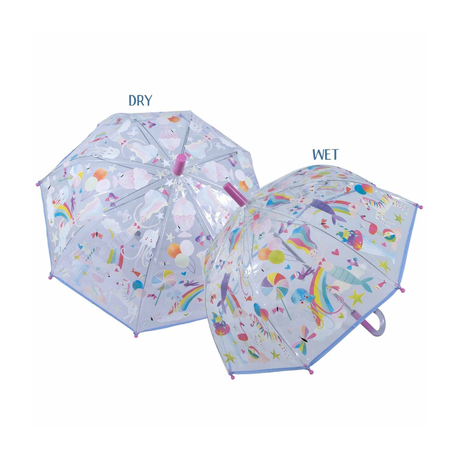 Floss & Rock - Fantasy - Transparent Colour Changing Umbrella Childrens Umbrella