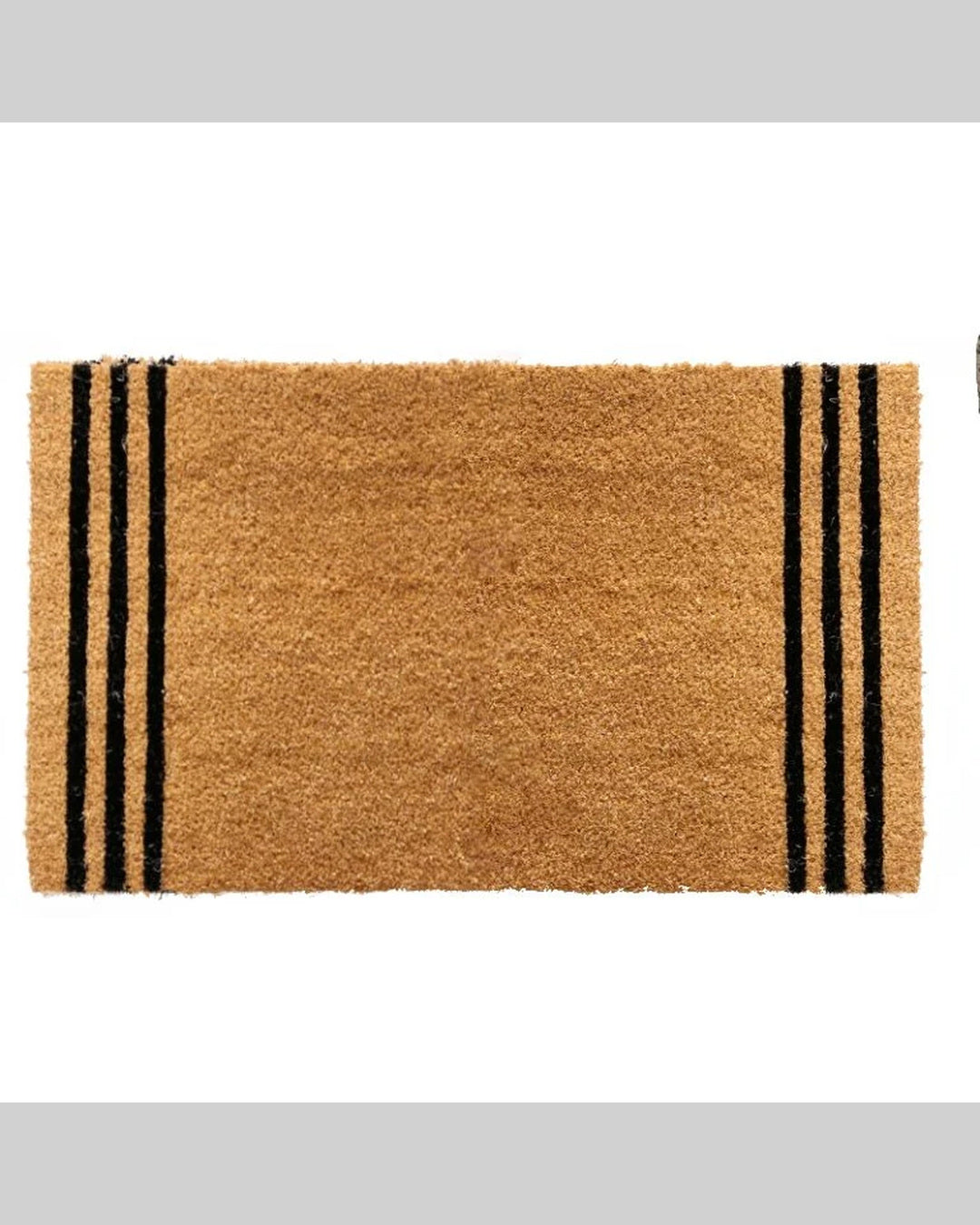 Black Stripes Coir Doormat