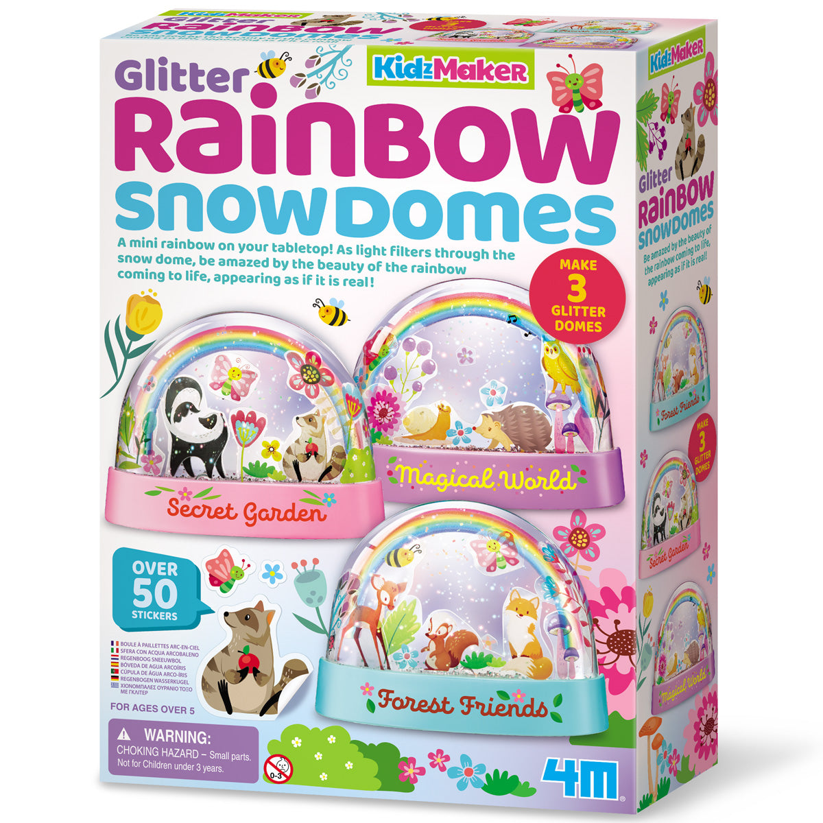 Glitter Rainbow Snow Domes