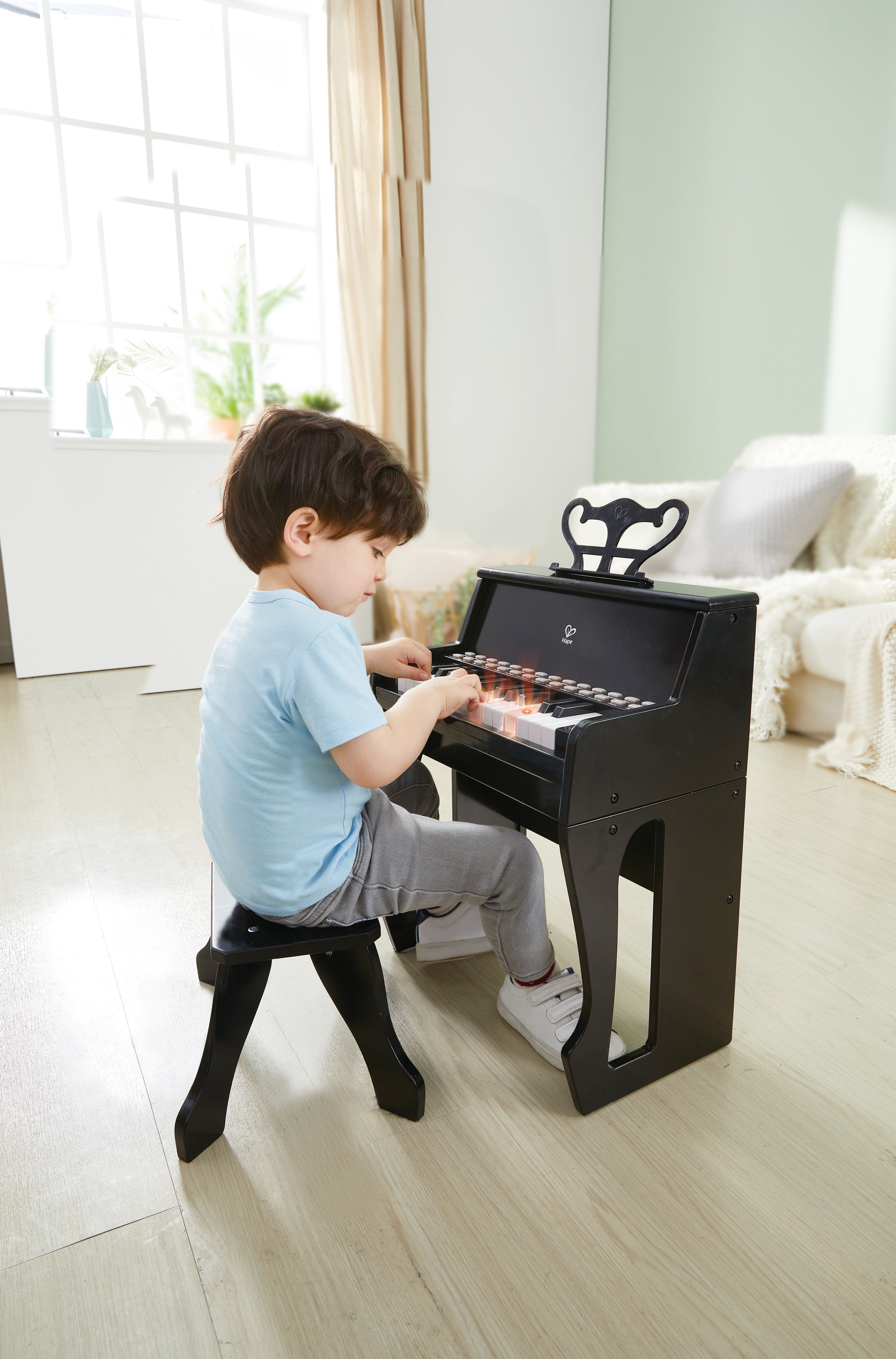 hape-learn-with-lights-black-piano-with-stool