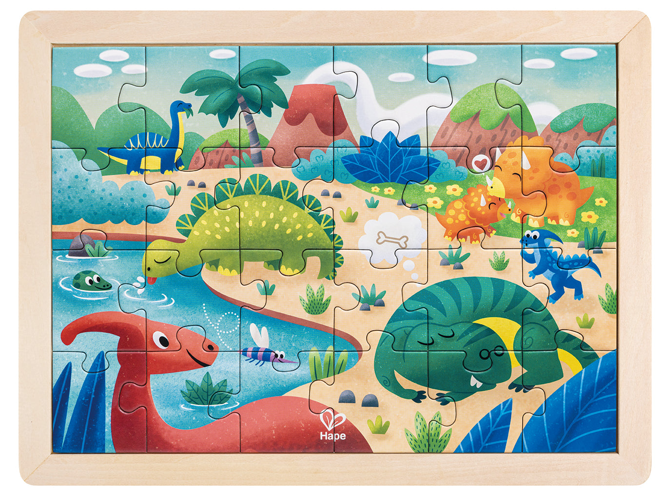 hape-double-sided-colour-puzzle-24pc-dinosaurs