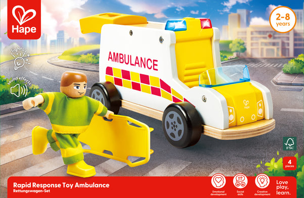 hape-rapid-response-toy-ambula