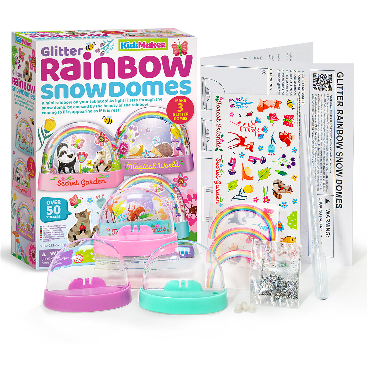 Glitter Rainbow Snow Domes