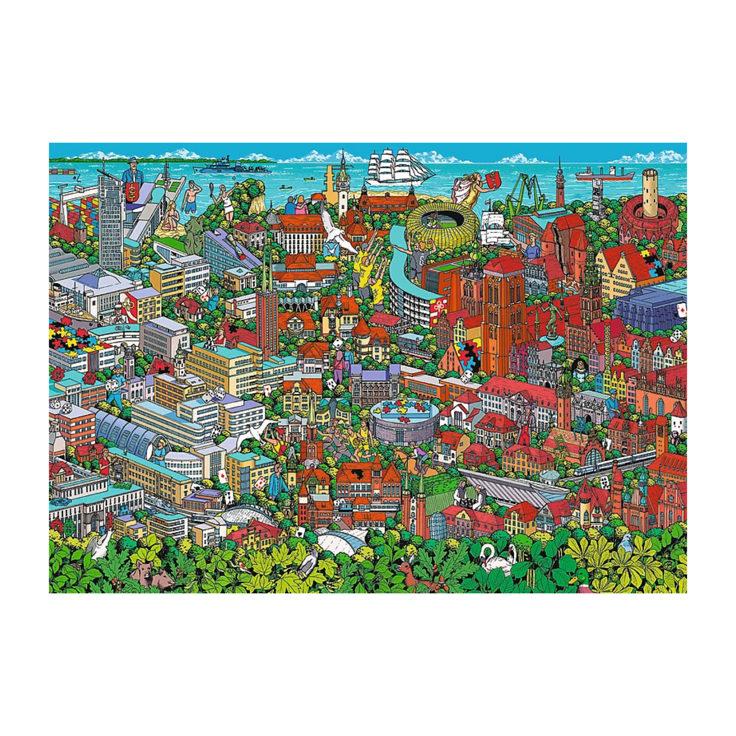 Trefl Tri-City 40th Anniversary 1000-Piece Jigsaw Puzzle Adult Jigsaws