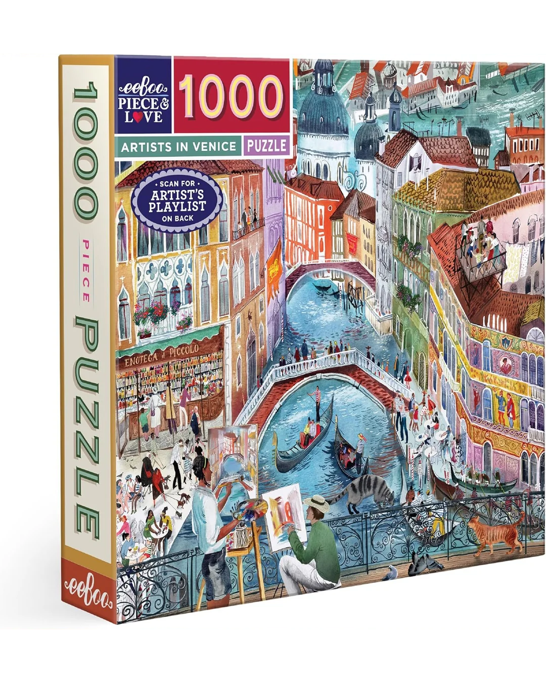 eeBoo 1000pc Puzzle: Artists In Venice Adult Jigsaws