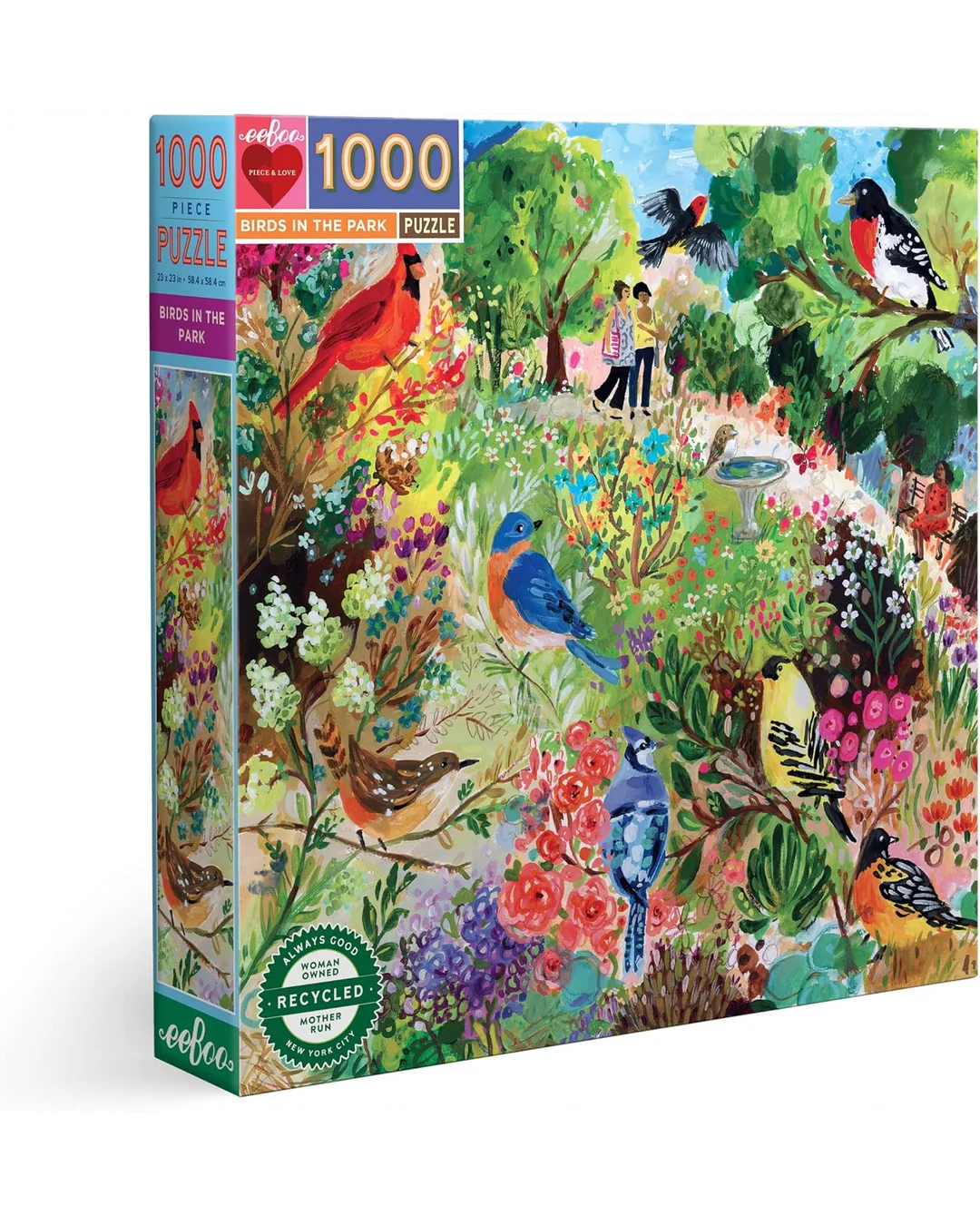 eeBoo 1000pc Puzzle: Birds in the Park Adult Jigsaws