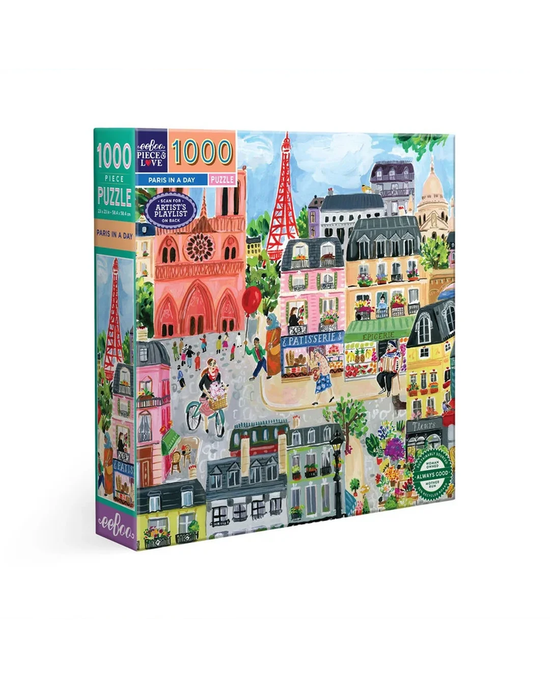 eeBoo Paris in a Day 1000-Piece Jigsaw Puzzle