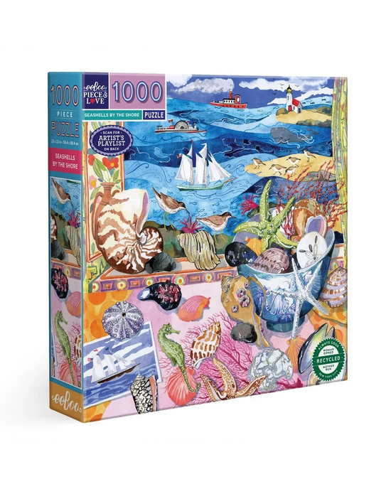 eeBoo Seashells by the Shore 1000-Piece Jigsaw Puzzle