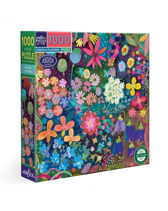 eeBoo Seeds & Flowers 1000-Piece Jigsaw Puzzle
