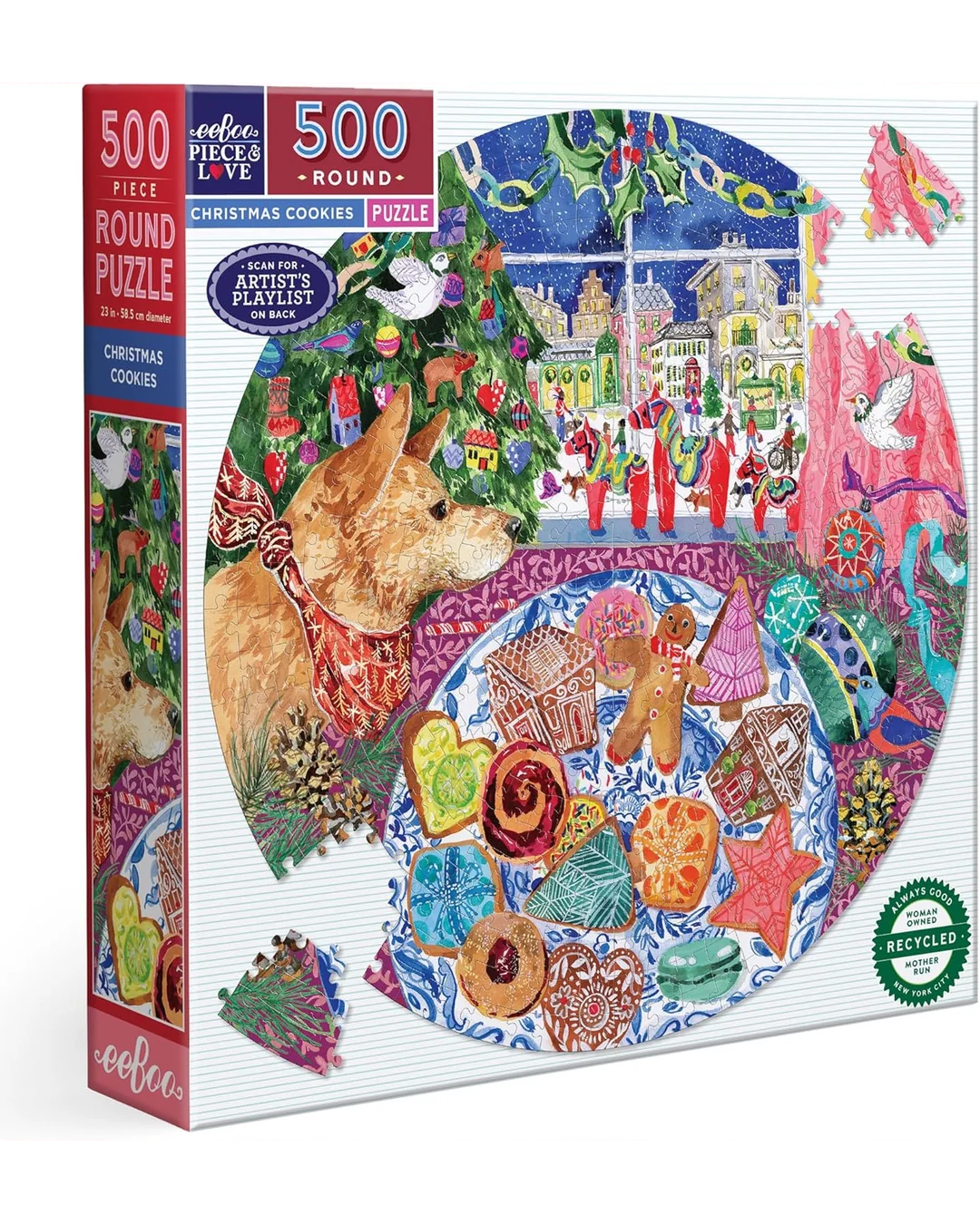 eeBoo 500pc Puzzle Christmas Cookies Adult Jigsaws