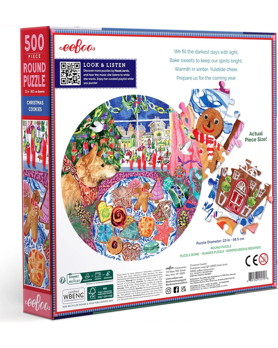 eeBoo 500pc Puzzle Christmas Cookies Adult Jigsaws