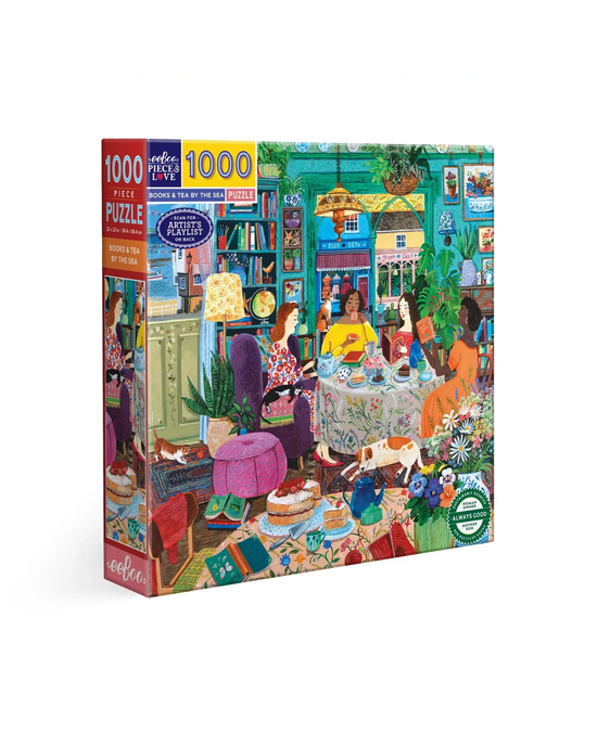 eeBoo Books & Tea by the Sea 1000-Piece Jigsaw Puzzle