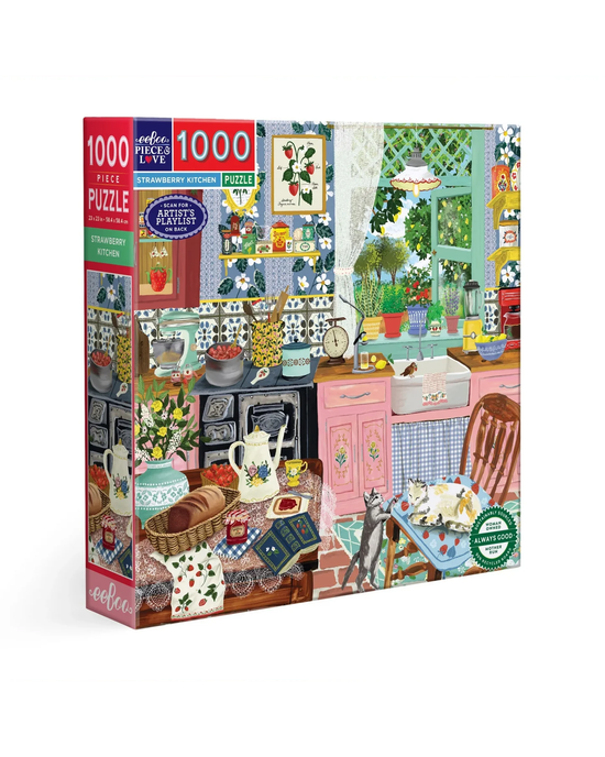 eeBoo Strawberry Kitchen 1000-Piece Jigsaw Puzzle
